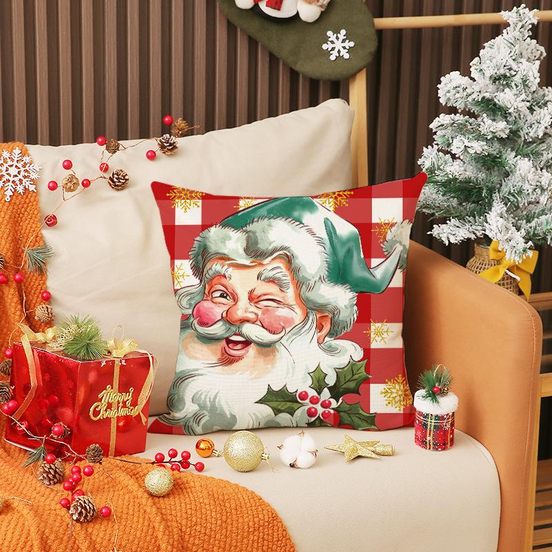 

New Christmas Pillow Christmas Theme Series Snowman Print Decorative Cushion Home Sofa Cushion 45X45cm (pillowcase only)
