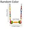 Colorful Bird Hanging Swing Wear-Resistant with Hooks Swing Stand Plastic with Bells Bird Interactive Swing Bird Cage Decoration