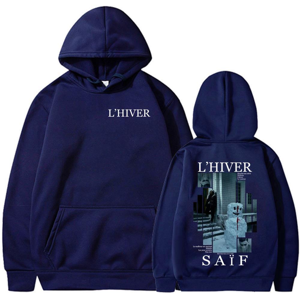 Rapper L'HIVER Saif Album Hoodies Men's Women Hip Hop Fleece Pullover Sweatshirt Retro Long Sleeve Oversized Hoodie Streetwear