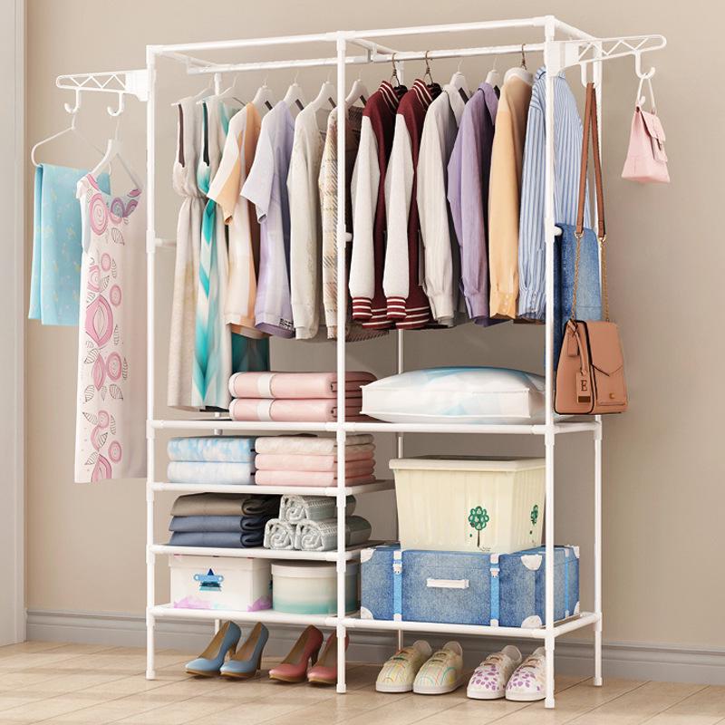 Multifunctional Metal Coat Rack - Bold Floor-Standing Design for Bedroom Use