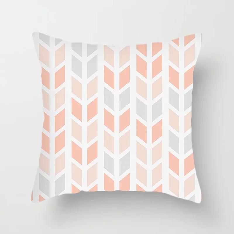 Geometryczna Prosta Różowa Poszewka na Poduszkę Biuro Sofa Poszewka na Poduszkę Luksusowy Wystrój Domu Poszewka na Poduszkę