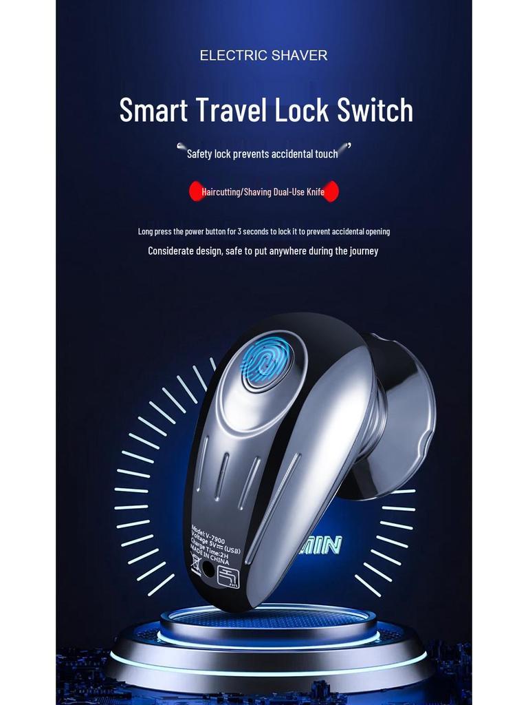Jiangke Multi-Functional Magnetic Blade Washable High-Power Smart Shaving Razor & Hair Clipper