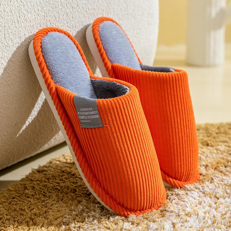 Autumn and Winter Home Cotton Slippers Couple Indoor Home Non-slip Thick Bottom Warm Plush Slippers