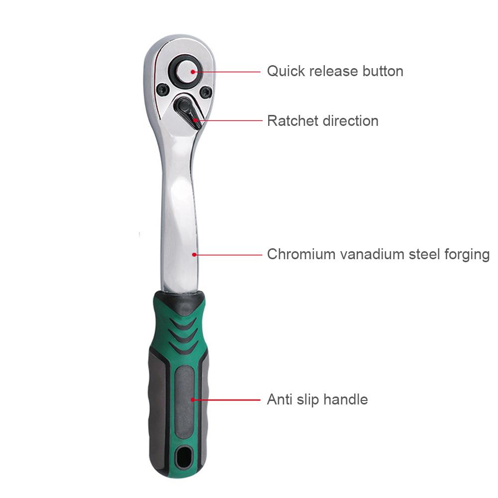 1/4 Zoll 3/8 Zoll Ratschenschlüssel Chrom-Vanadium-Stahl 72 Zähne Antrieb Ratschen-Steckschlüssel Werkzeug Ratschenschlüssel Reparatur Handwerkzeug
