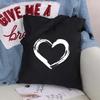 Women Shopping Bags Black Printing Foldable Handbags Eco Shopper Shoulder Bag Canvas Tote Environmental Storage Handbag