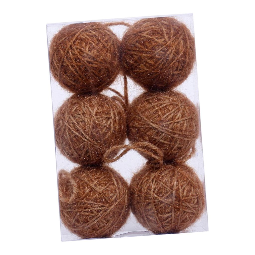 6Pcs Christmas Ball Ornaments Xmas Decor Christmas Tree Baubles for Engagement Party Supplies Anniversary Wedding Thanksgiving