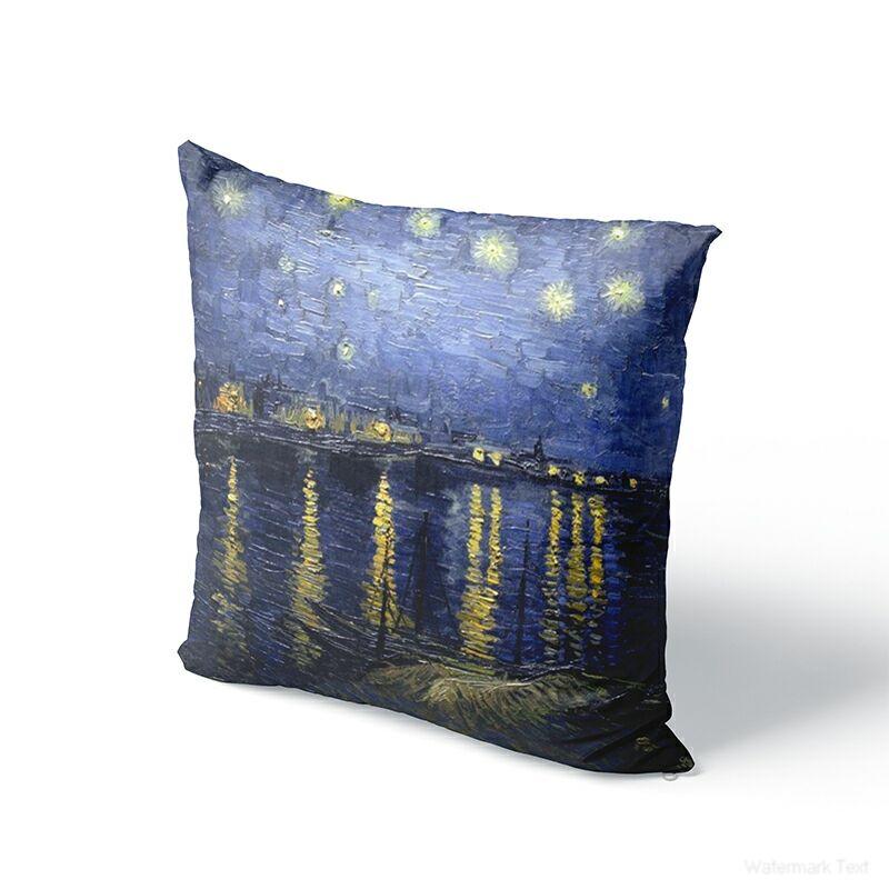 45x45cm Van Gogh Oil Painting Pillowcase Sofa Cushion Cover Sunflower Night Pillow Cover Sofa Pillow Cover Home Decoration