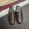 Spring & Autumn Lambskin Leather Slippers - Japanese Style Indoor Couple Slippers for Home & B&B Vacations