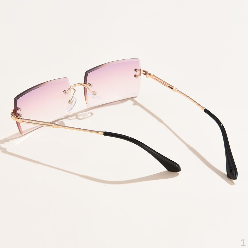 Sunglasses for , Rectangle Cut Retro Tinted Lens UV400 Rimless Shades