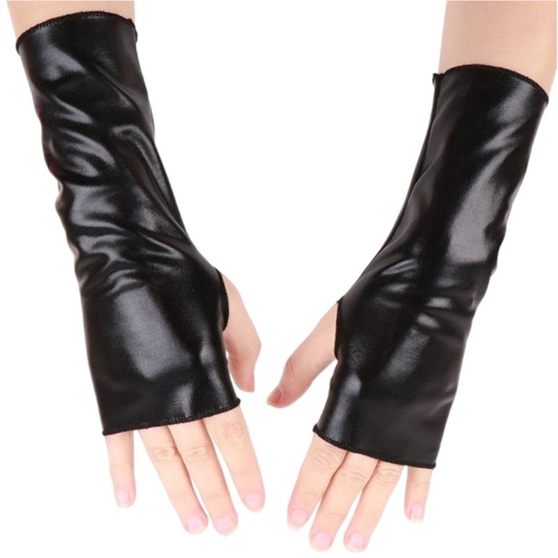 

Fingerless Gloves For Women Breathable Glossy Arm Warmer Halloween Costume Dance Accessory