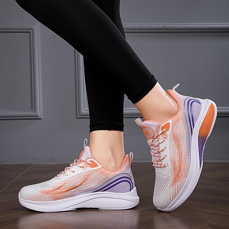 Women'S Running Shoes Mesh Lightweight Breathable Anti-Slip Air Mesh Casual Shoes Women Outdoor Soft Lace-Up Sports Shoes Women
