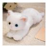 Katzen-Plüschtier-Körperkissen, Tier, beruhigende Katze, flauschig, realistisch, realistisch, süß, bequem, weich, Schwangerschaftskissen, multifunktionale Rückenlehne, weiß