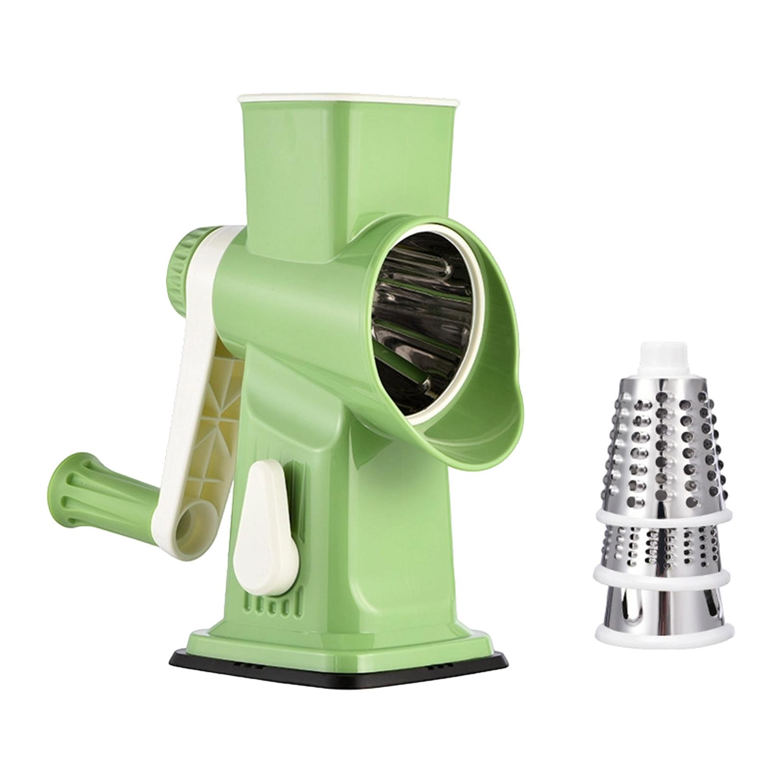 

Вращающаяся терка для сыра, ручная овощерезка с ручкой, более безопасная кухонная мандолина-шинковка с присоской для сыра, картофеля One Size зелёный