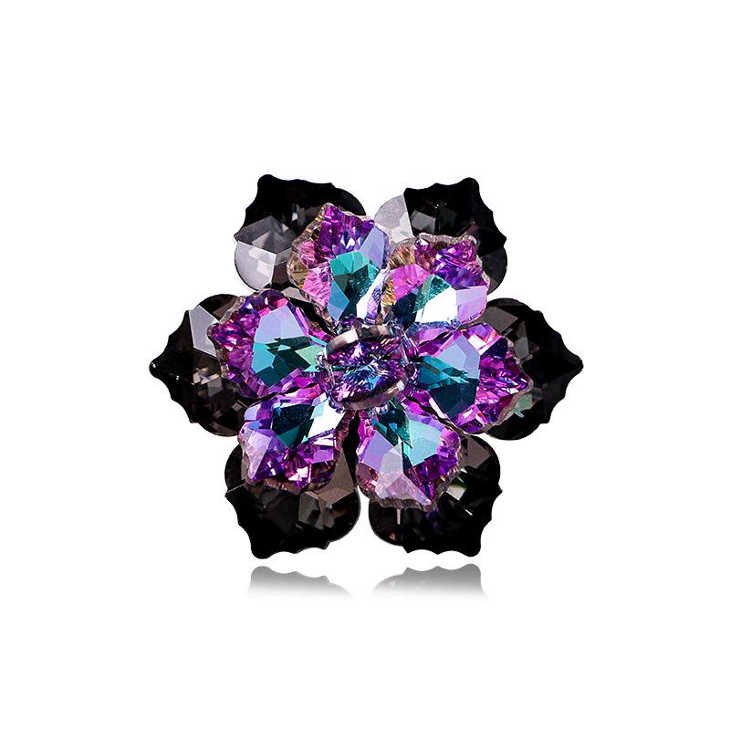 Hand-Woven Multi-Faceted Color-Changing Snowflake Flower Brooch for Suits - Unisex