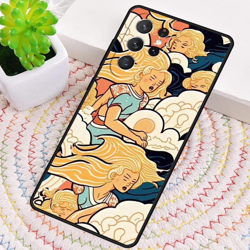

Japanese Surfers Silicone Phone Case For Samsung Galaxy note 10 pro S26 S25 S24 S23 S22 S21 Plus S25Ultra Capa Cover Galaxy S23 Ultra