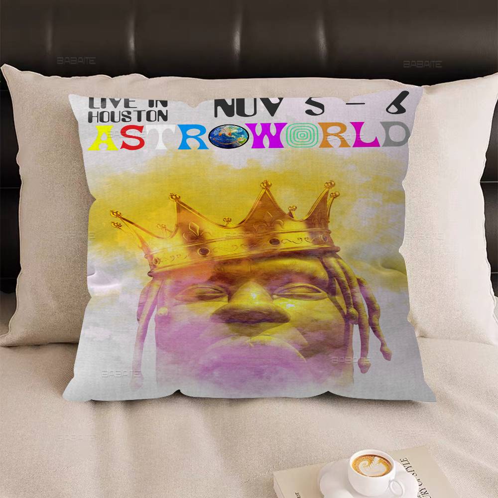 Travis Scott Astroworld 45*45cm Cushion Cover Pillow Cover Decor Pillowcase Home Pillowcase for Couch Pillow
