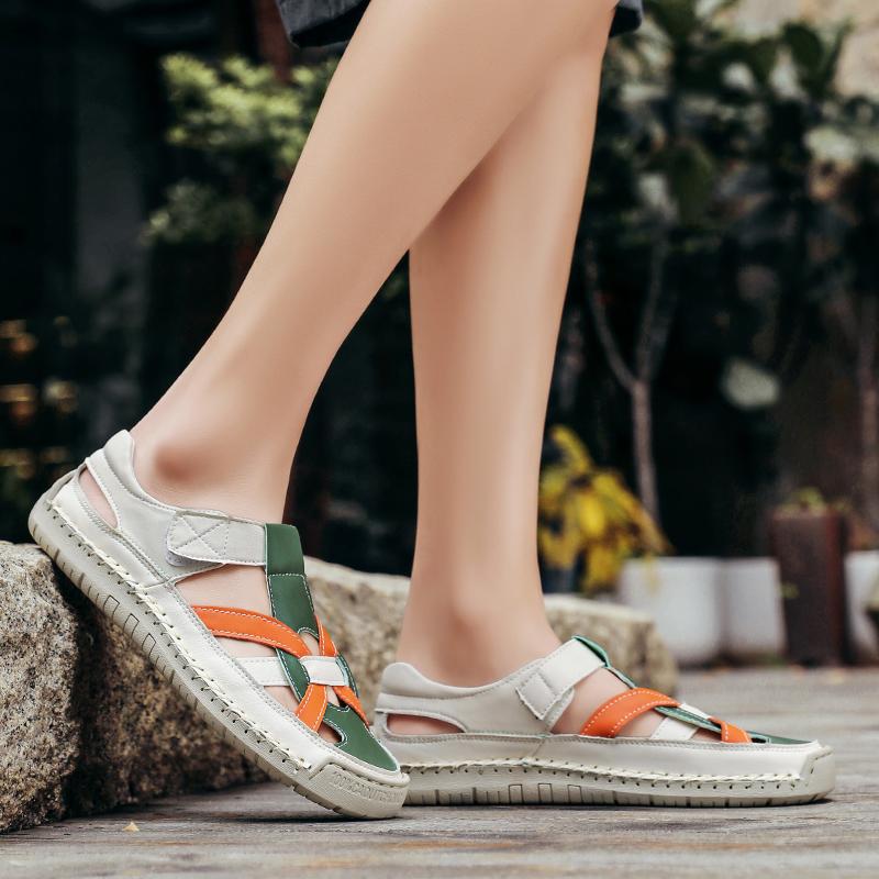 Summer Men's Leather Sandals Outdoor Slippers Sneaker Beach Rubber Flip Flops Men's Water Trekking Sandals