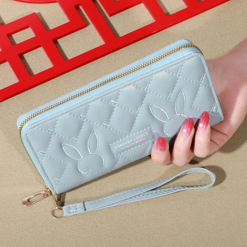 New Wallet Korean Version Cute PU Long Zero Wallet Large Capacity Women's Multi Card Zipper Handheld Phone Bag