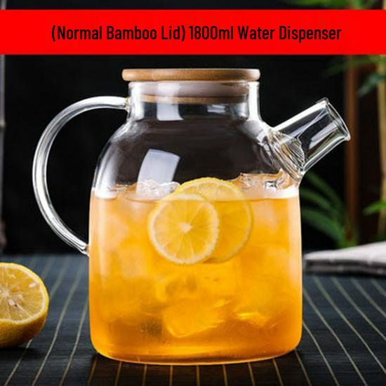 Borosilicate Glass Teapot with Bamboo Lid for Hot & Cold Drinks