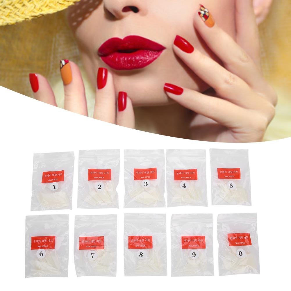 500 Stück Falsche Nagelspitzen Künstliche Französische Halbmaniküre Nagelspitzen Nailart-Zubehör Naturfarbe