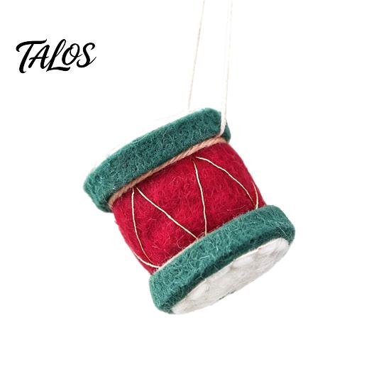 Soft Woolen Decorations for Kids Christmas Felt Ornament, Handmade Wool Santa Candy Cane House Cozy Winter Atmosphere Accents Snowman Hanging Holiday