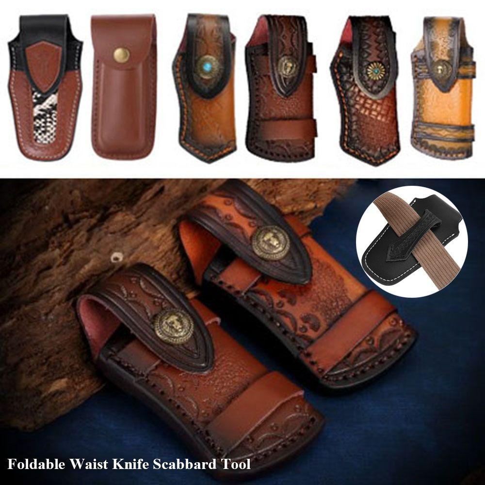Foldable Waist Knife Scabbard 6 Styles Leather Sheath High Quality Case Holder Outdoor Tool