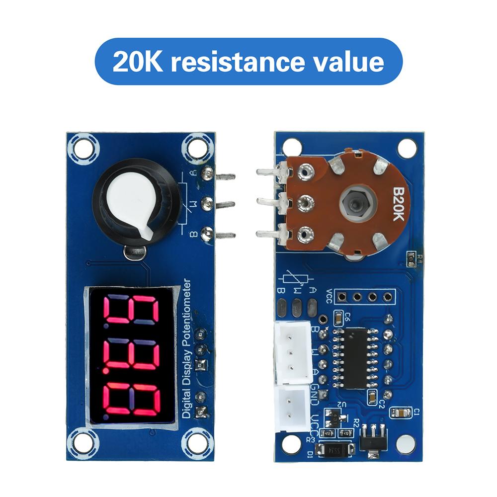 

3 Digital LED Digital Display Single Channel Potentiometer Display Adjustable Resistor 5K/10K/20K Potentiometer Module