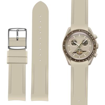 Korlexchi Watch Compatible with Omega and 20mm Watch Accessories Band, Silicone, Moonswatch, X, Swatch, Speedmaster, Unisex, Strap, Waterproof, Soft,