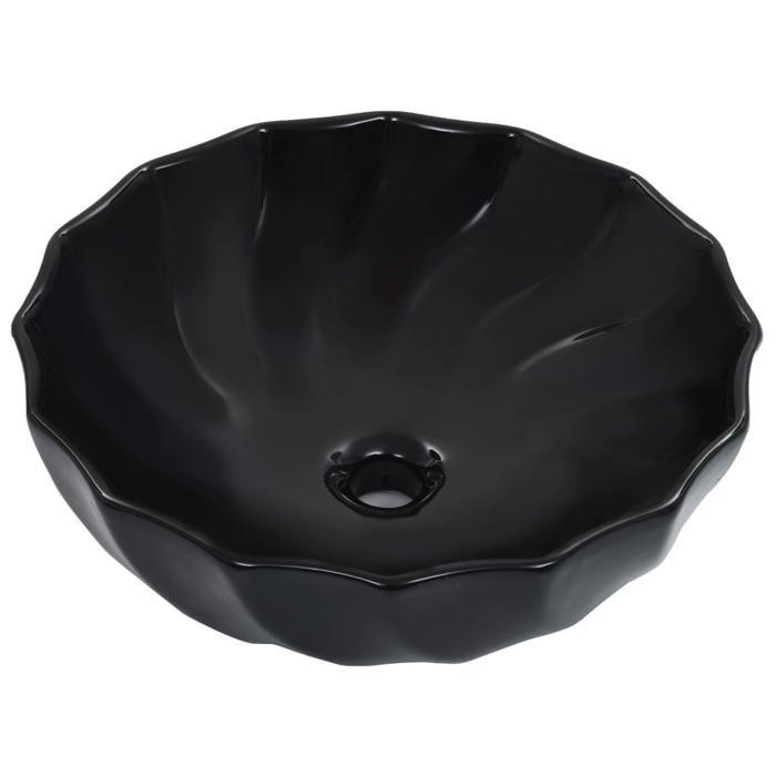 Black Ceramic Sink - VIDAXL - Round - Indoor Use - Countertop Installation