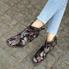 Echtes Leder Patchwork High Heels Retro geprägte handbemalte Pumps Vielseitige Damenschuhe