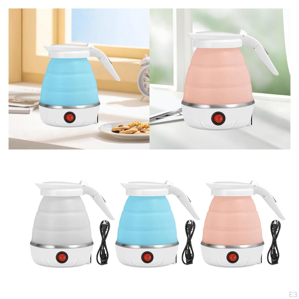 Foldable Electric Kettle Compact Water Boiling for Travel Hotels Offices White