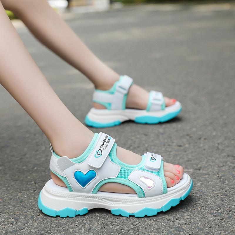 Summer Girls Sandals Princess Non Slip Soft Sole Sport Beach Shoes for Toddlers Big Kids Comfortable Fashion