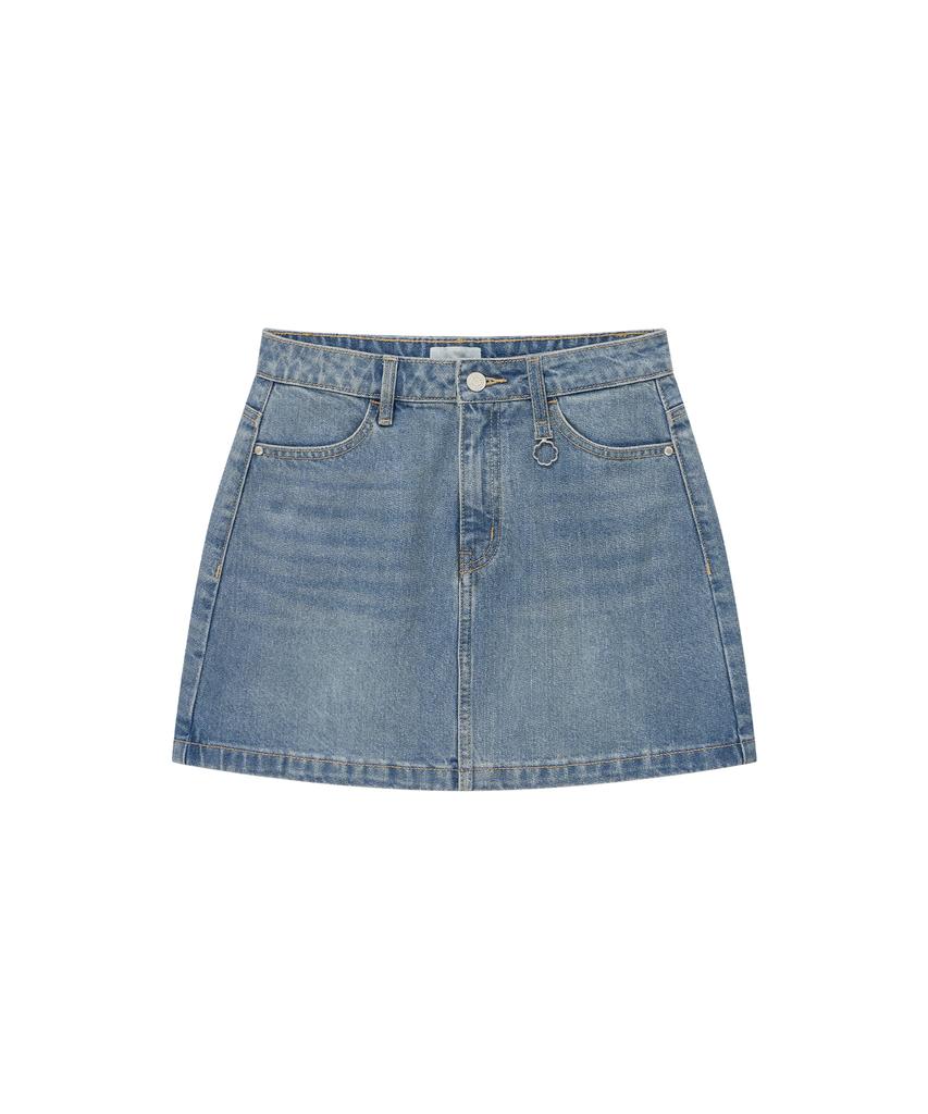Covernat Woman Denim Mini Skirt Blue