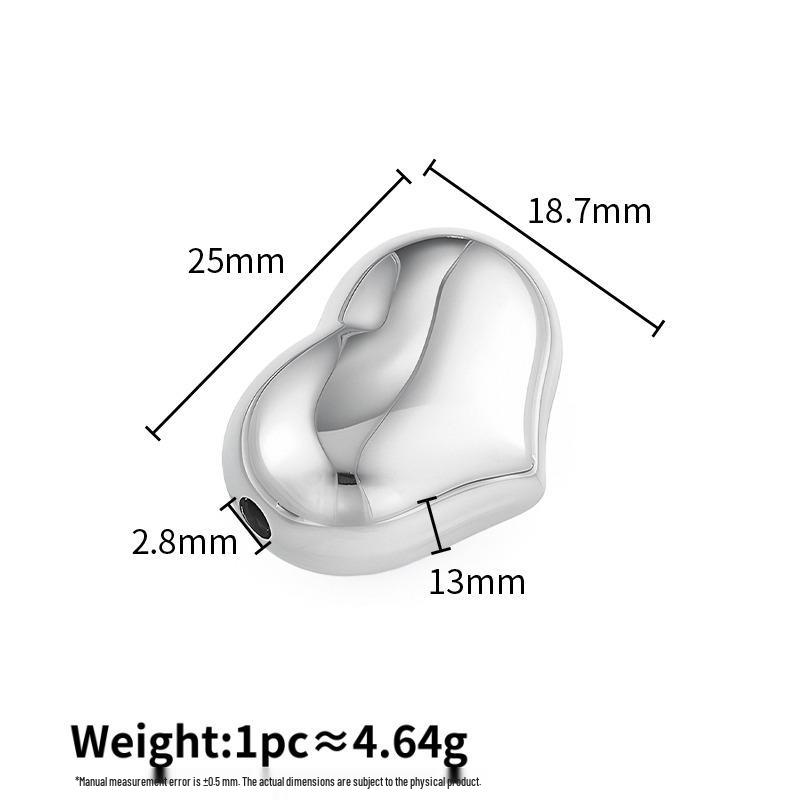 Heart-Shaped Titanium Steel Beads, Irregular Large Hole, for DIY Jewelry Making Bracelets & Necklaces