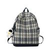 WTEMPO Women's Outdoor Versatile Large Capacity Backpacks Sports Backpacks Lightweight Plaid Printed Zipper Travel Backpacks Preppy Style School Bags