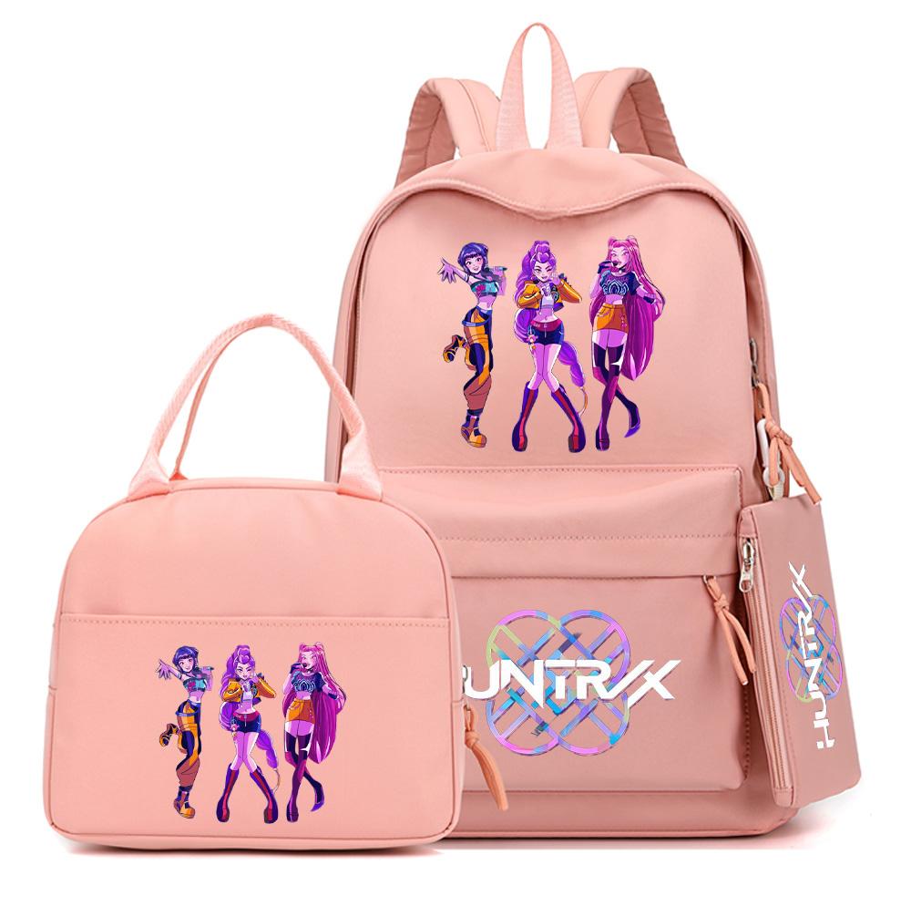 4-teiliges/Set Cartoon K-Pop bedruckter Rucksack mit Federmäppchen Handtasche für Teenager Schüler Junge Mädchen Schultasche Schultasche Große Kapazität Reisetasche Mochila