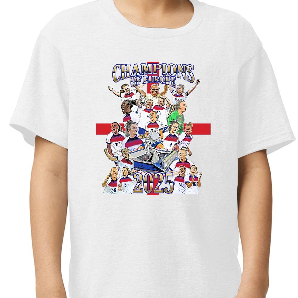 England Womens Champions Of Europe 2025 Kids T-Shirt Tee 3-13 Years Great Gift 3XL