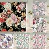 Elegant Floral Flowers Shower Curtain Retro Rose Shower Curtain Polyester Bath Curtain Bathroom Decor Curtain Washable With Hook