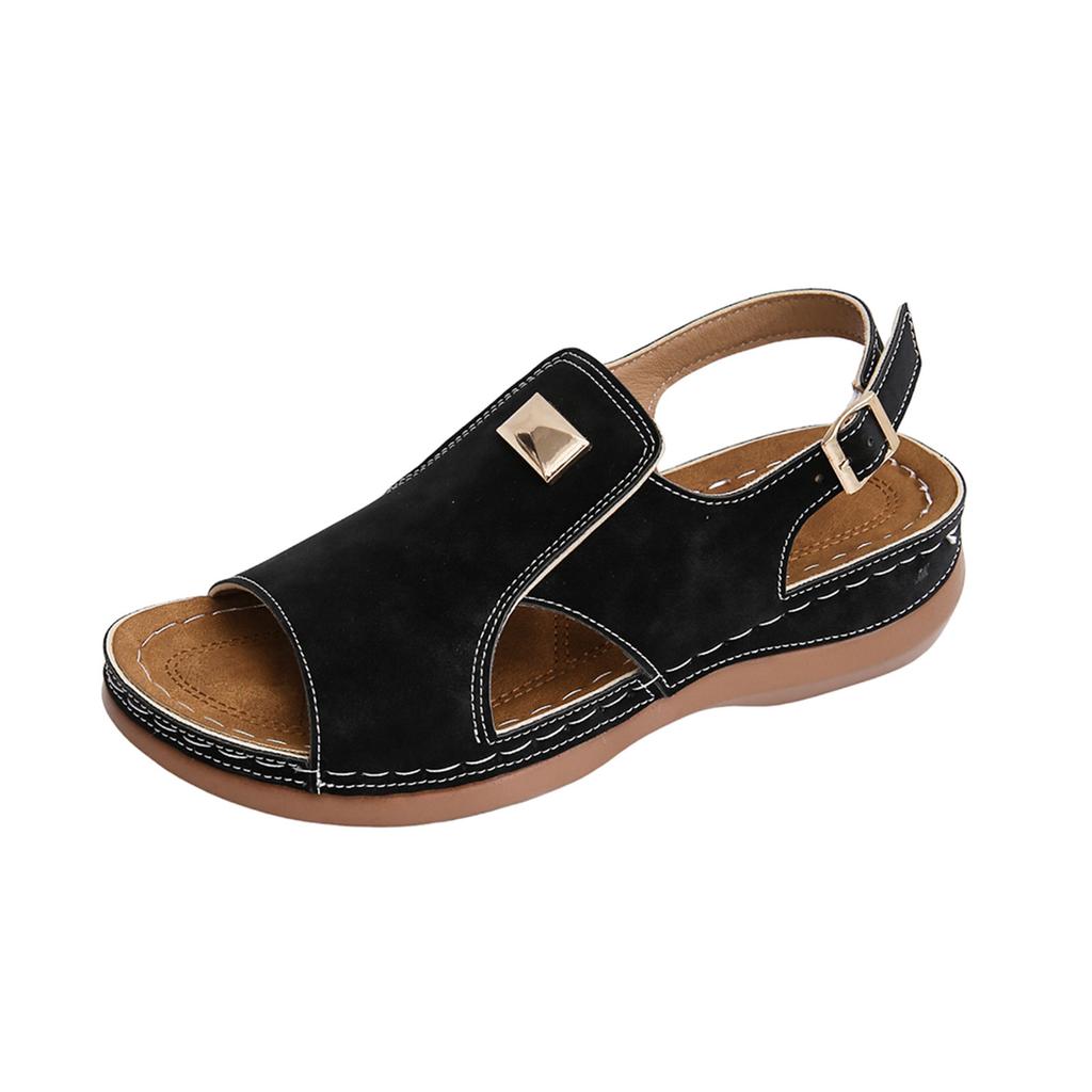 Platform Strap Women'S Toe Sandals Fashionable And Casual Leather Sandals For Women Arch Support Wide Width Sandals For Women 7w