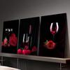 3pcs Canvas Print Decorative Painting, Wine Glasses And Roses, Red Wine, Bar Art, Wine Decorative Paintings, Light Luxury Modern Fashion Art