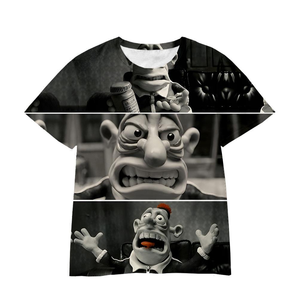 Top s 3D potiskem Mary a Maxe s kulatým výstřihem, ležérní chlapecké tričko s krátkým rukávem - Měkká středně pružná polyesterová tkanina, letní oblečení s volným střihem