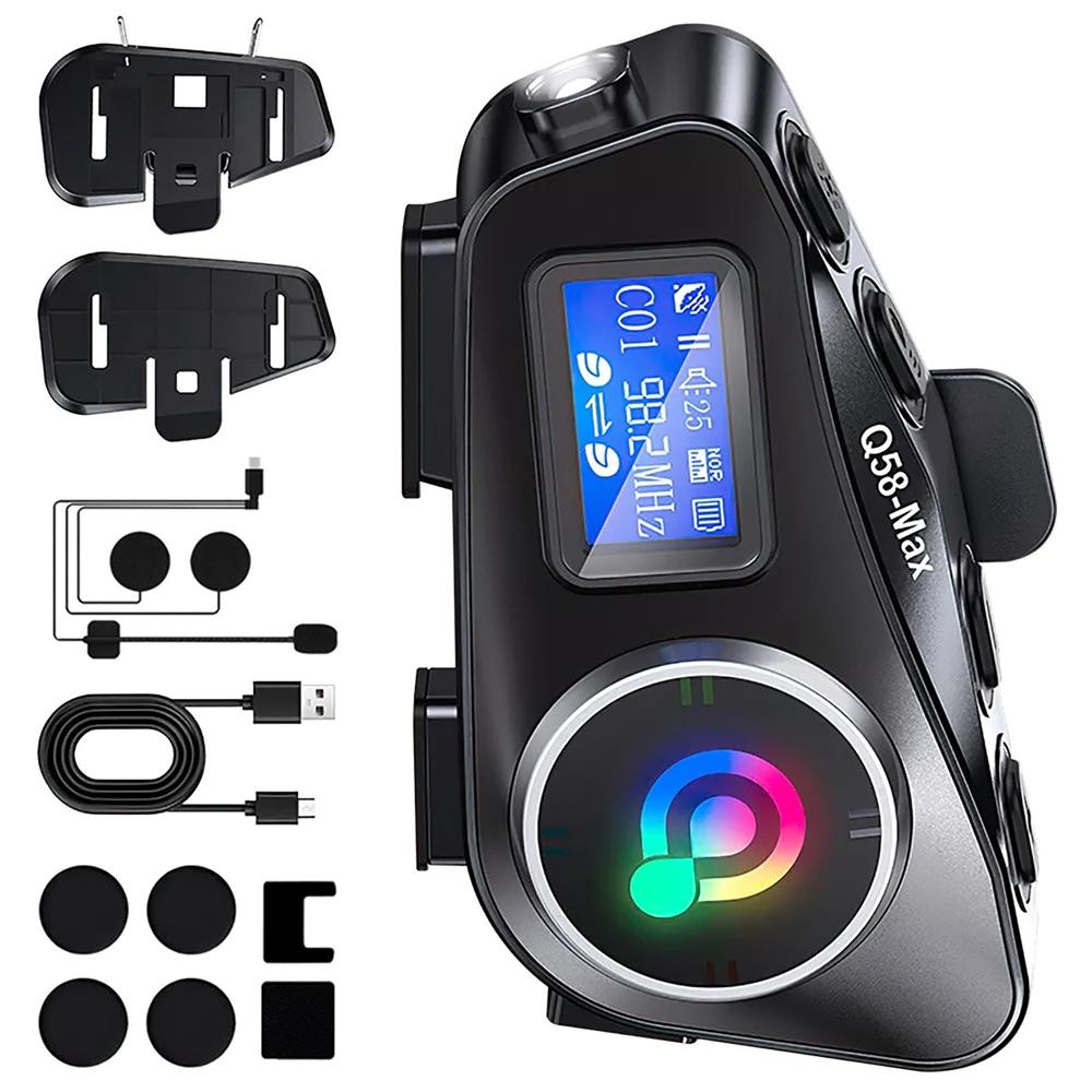 Car Bluetooth Headset Motorcycle Intercom Helmet LCD Waterproof maximum 32G