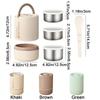 Large Capacity Thermal Lunch Box Round Insulated Lunch Box Portable Lunch Container Set  School