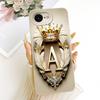For iPhone 16e Case Cover Luxury A-Z Letters Fashion Crown 2D Painted Silicone Casing A3212 A3409 A3410 A3408