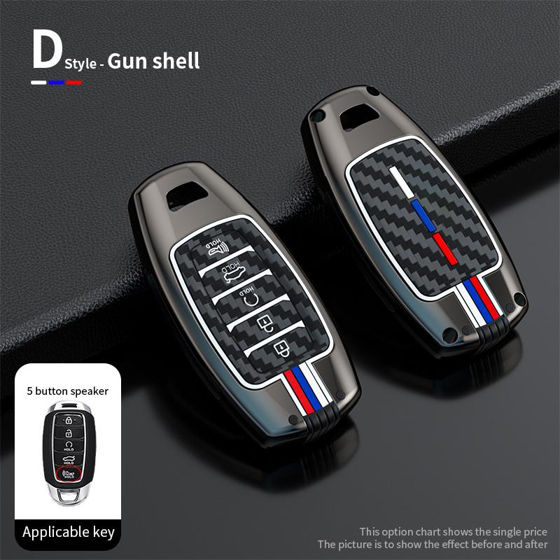Styling Mouldings Car Alloy Key Case For Hyundai Palisade Grandeur Azera Elantra GT Kona 2018 2019 Smart Remote Fob Protector Co