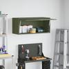 Wall Mounted Garage Cabinet with Gas Spring Door Olive Green
