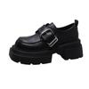 New Versatile Height-increasing Round-toed Thick-soled Loafers Single Shoes