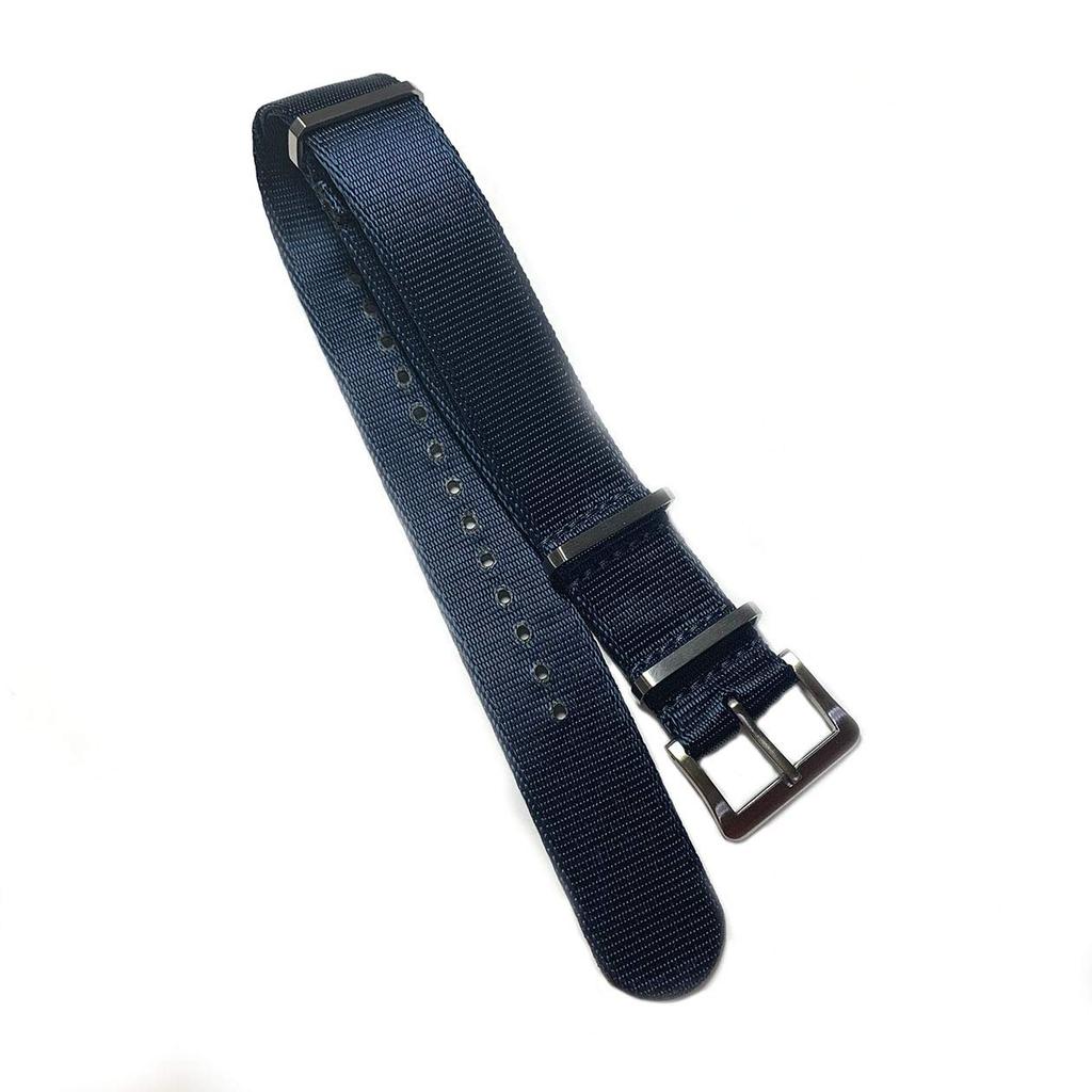 Watch Premium G10 NATO Type Silk Touch Nylon 20mm Width DELUXE NYLON NATO TYPE WATCH STRAP Navy 20mm [Naval Co.] Strap, Navy,
