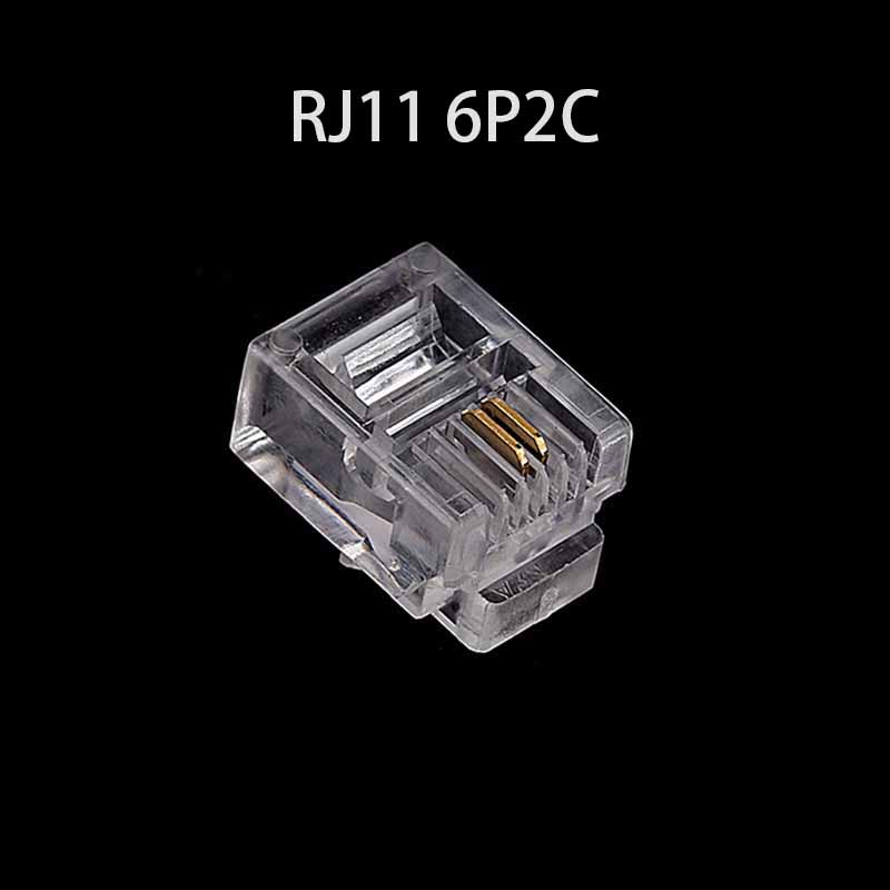 20/50/100PCS/lot RJ11 6P2C 6P4C 6P6C Telephone Internet Modular Plug Jack RJ11 Connector RJ-11 Crystal Heads Gold-Plated 6U