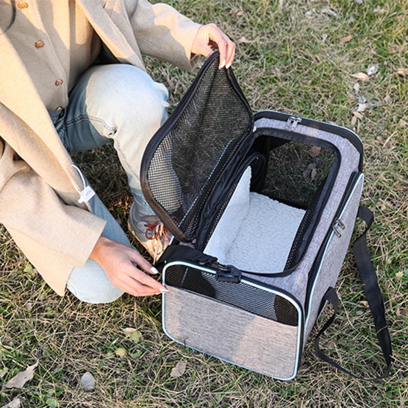 DICOCO Foldable Dog Carrier Bag with Expandable Washable Mat for Cats and Soft Large and Shoulder Strap for Travel Medium/Small Dogs, Crate, Capacity,